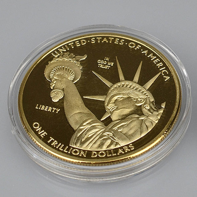 1 Trillion Dollar Gold  silver plated United States Collection Metal Coin